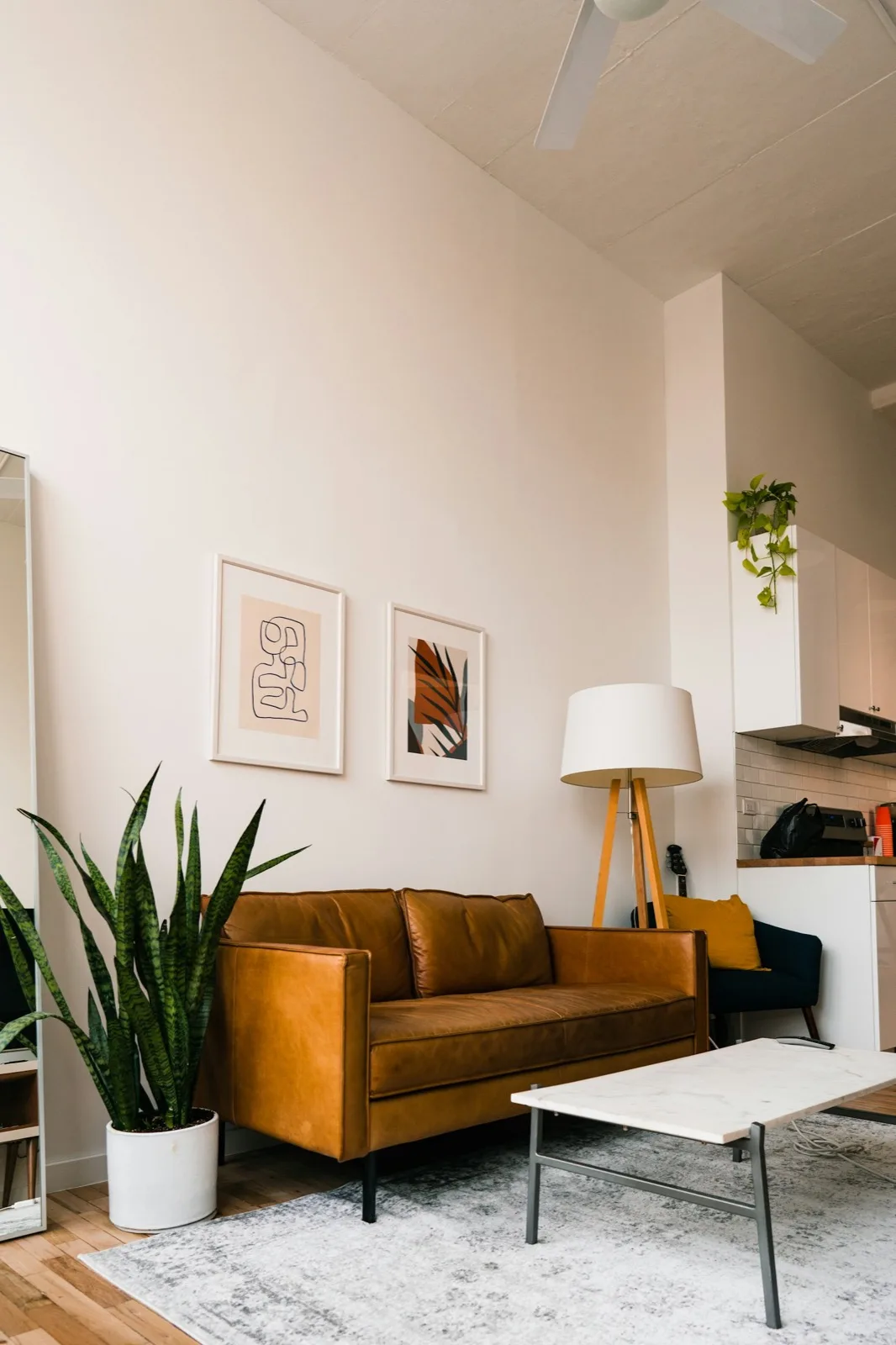 Warm-toned interior with clean paint lines